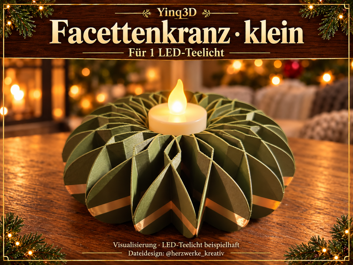 Kleiner Facettenkranz mit Aufnahme für ein LED-Teelicht