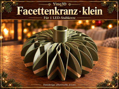 Facettenkranz in weihnachtlichem Ambiente