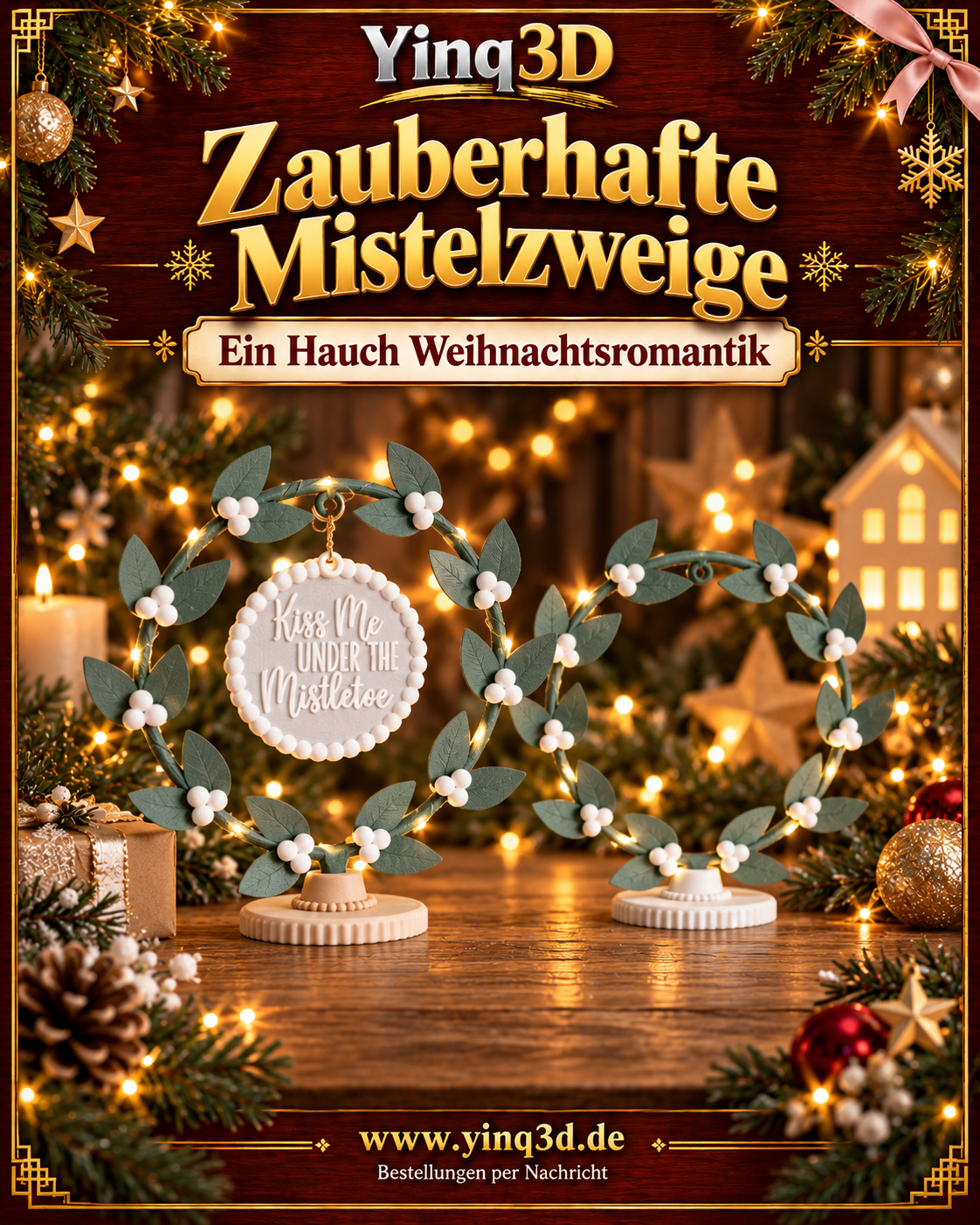Mistel-Stehkranz mit und ohne Hängeschild